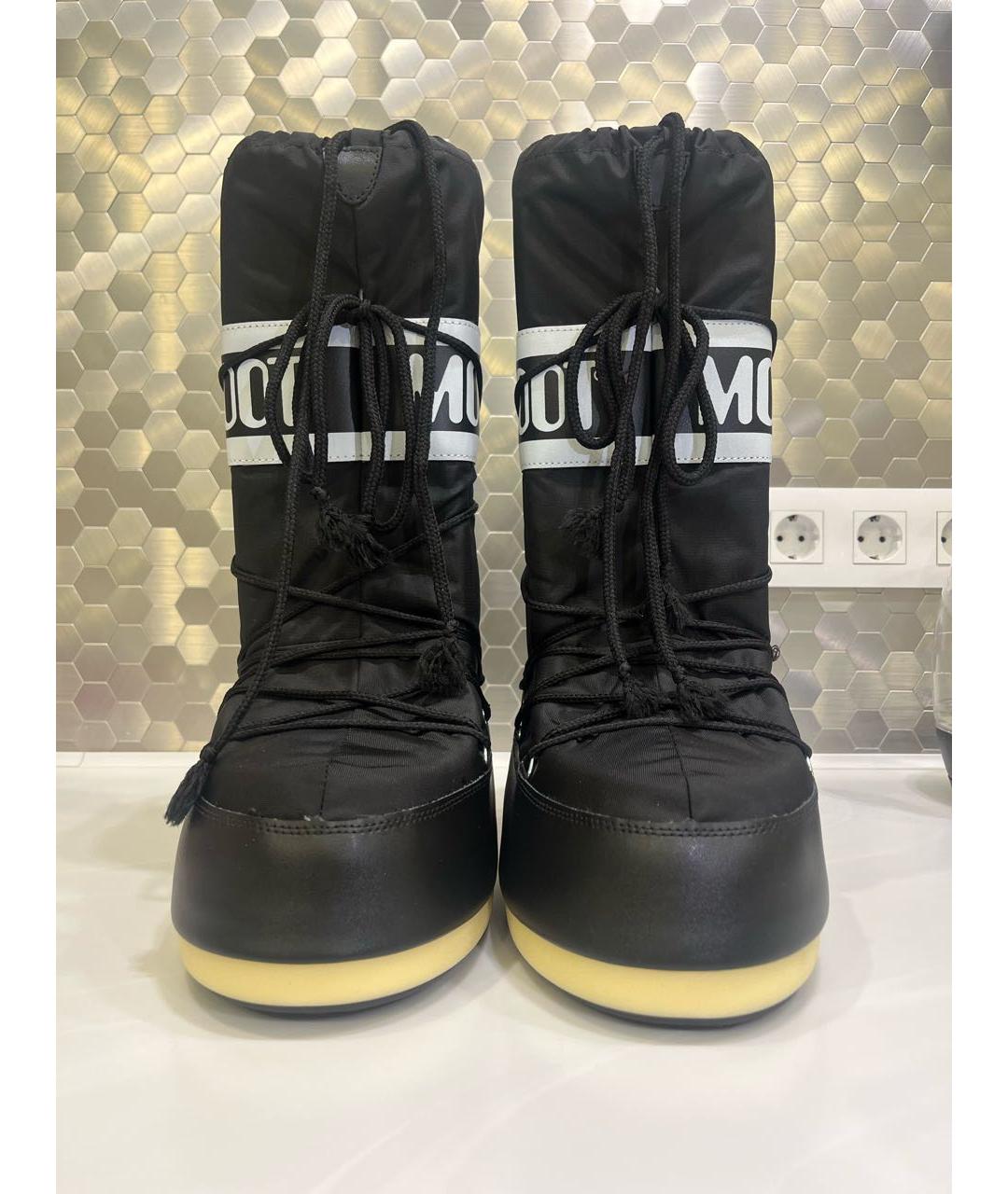 MOON BOOT Черные кожаные ботинки, фото 2