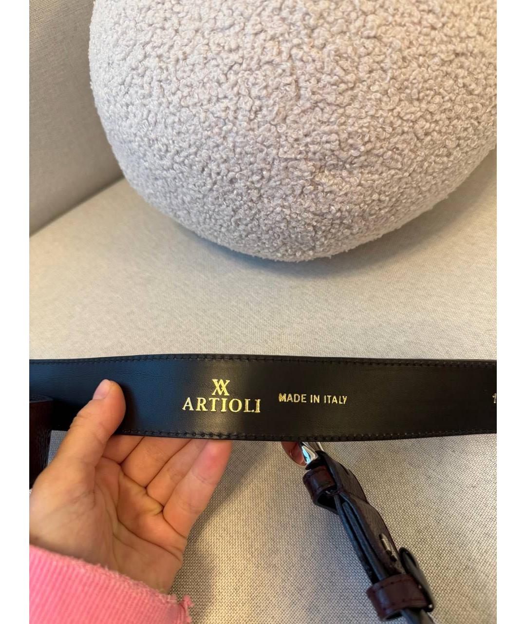 ARTIOLI Коричневый кожаный ремень, фото 7