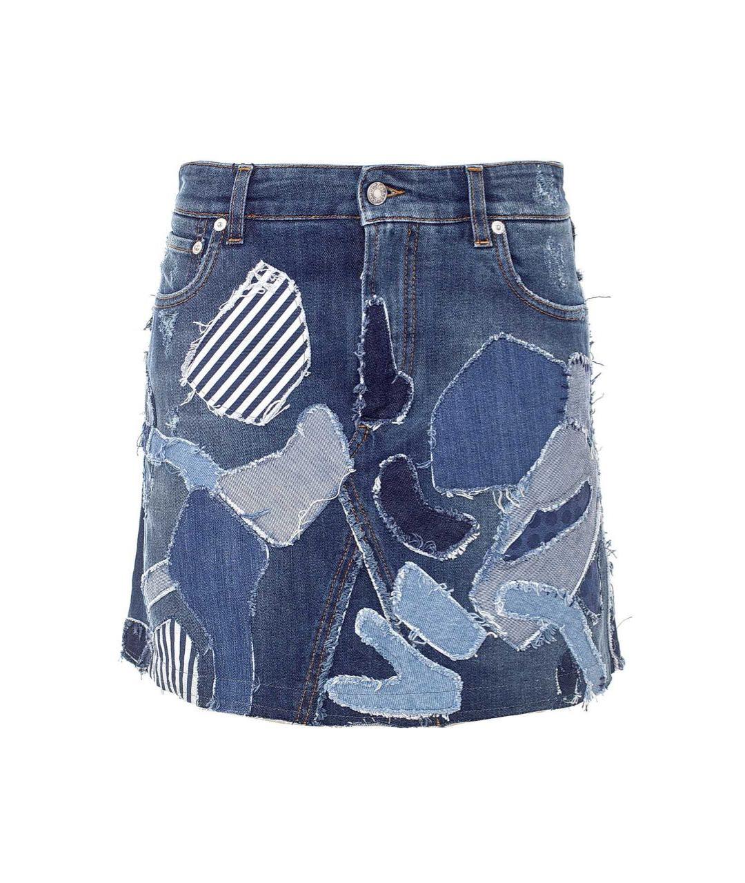 DOLCE&GABBANA Мульти хлопко-эластановая юбка мини, фото 9