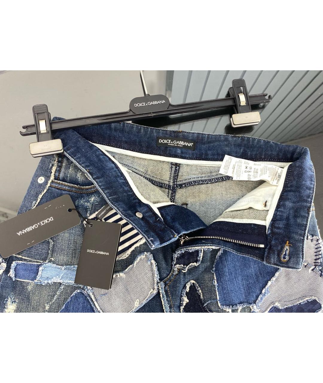 DOLCE&GABBANA Мульти хлопко-эластановая юбка мини, фото 3