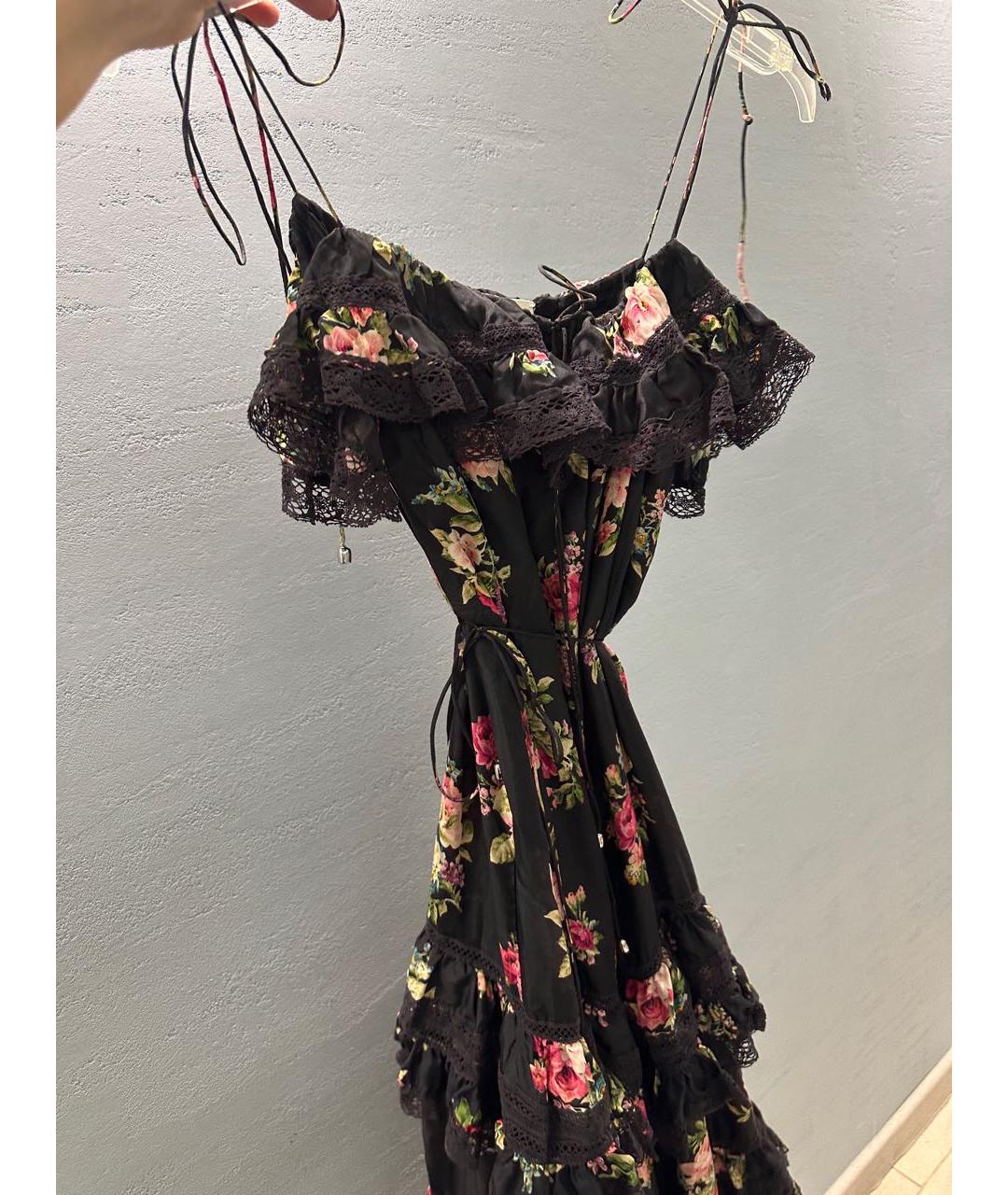 ZIMMERMANN Черное шелковое повседневное платье, фото 4