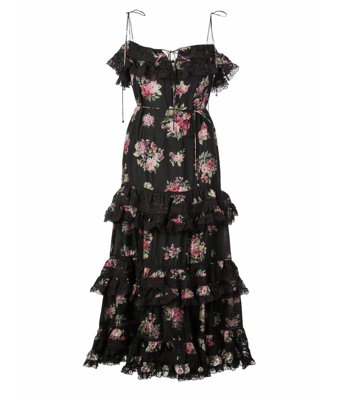 ZIMMERMANN Черное шелковое повседневное платье, фото 1