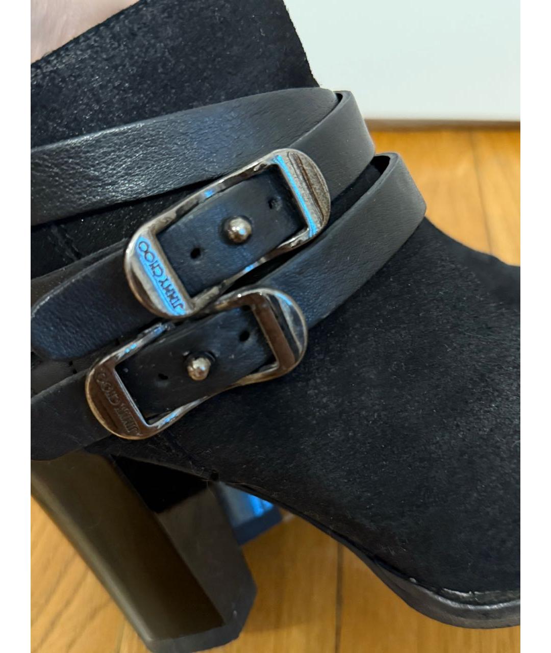 JIMMY CHOO Черные замшевые ботильоны, фото 4