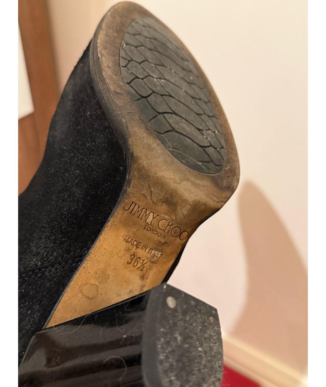 JIMMY CHOO Черные замшевые ботильоны, фото 5