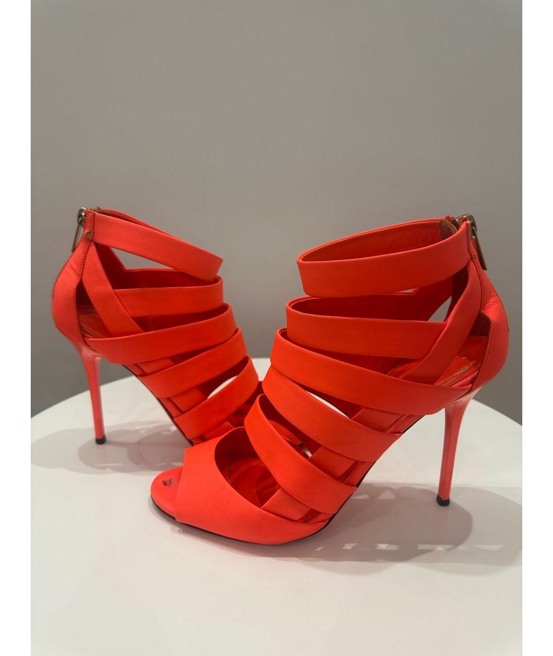 JIMMY CHOO Красные кожаные босоножки, фото 5