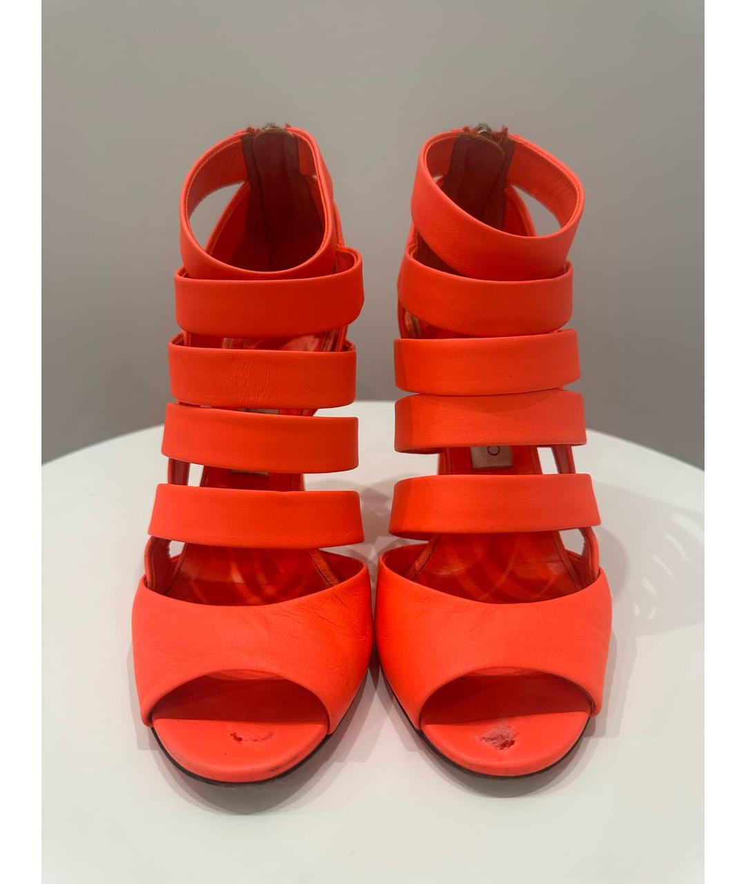 JIMMY CHOO Красные кожаные босоножки, фото 2