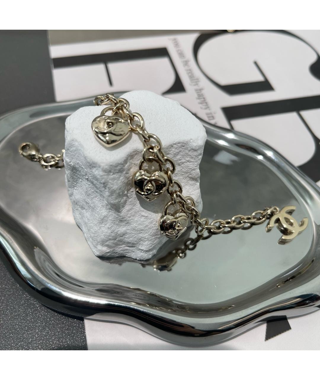 CHANEL Золотой металлический браслет, фото 2