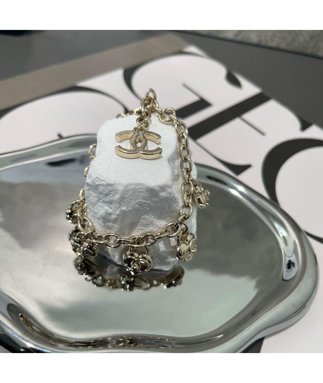 CHANEL Золотой металлический браслет, фото 3