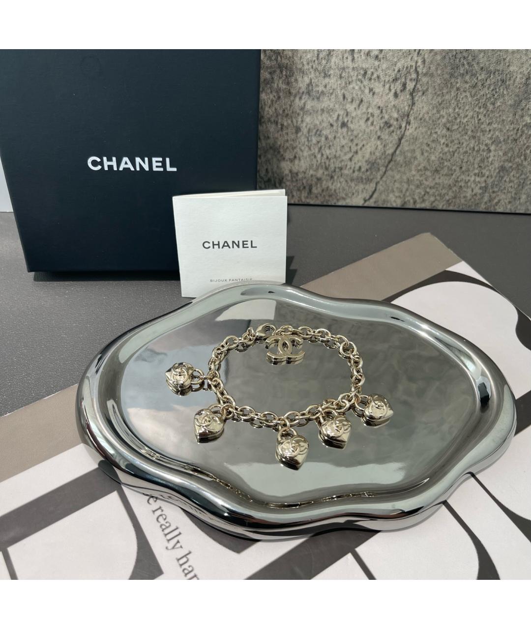 CHANEL Золотой металлический браслет, фото 5