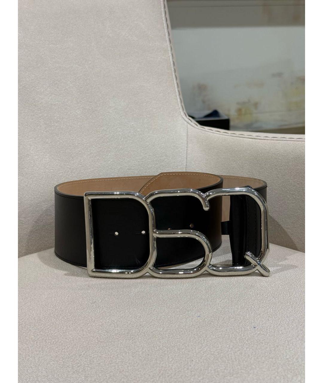 DSQUARED2 Черный кожаный ремень, фото 2