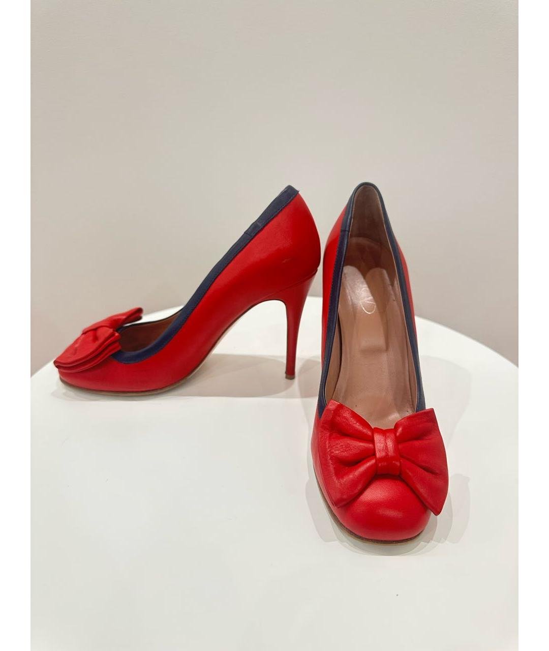 RED VALENTINO Красные кожаные туфли, фото 6