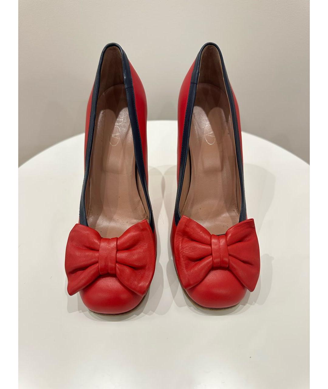 RED VALENTINO Красные кожаные туфли, фото 2