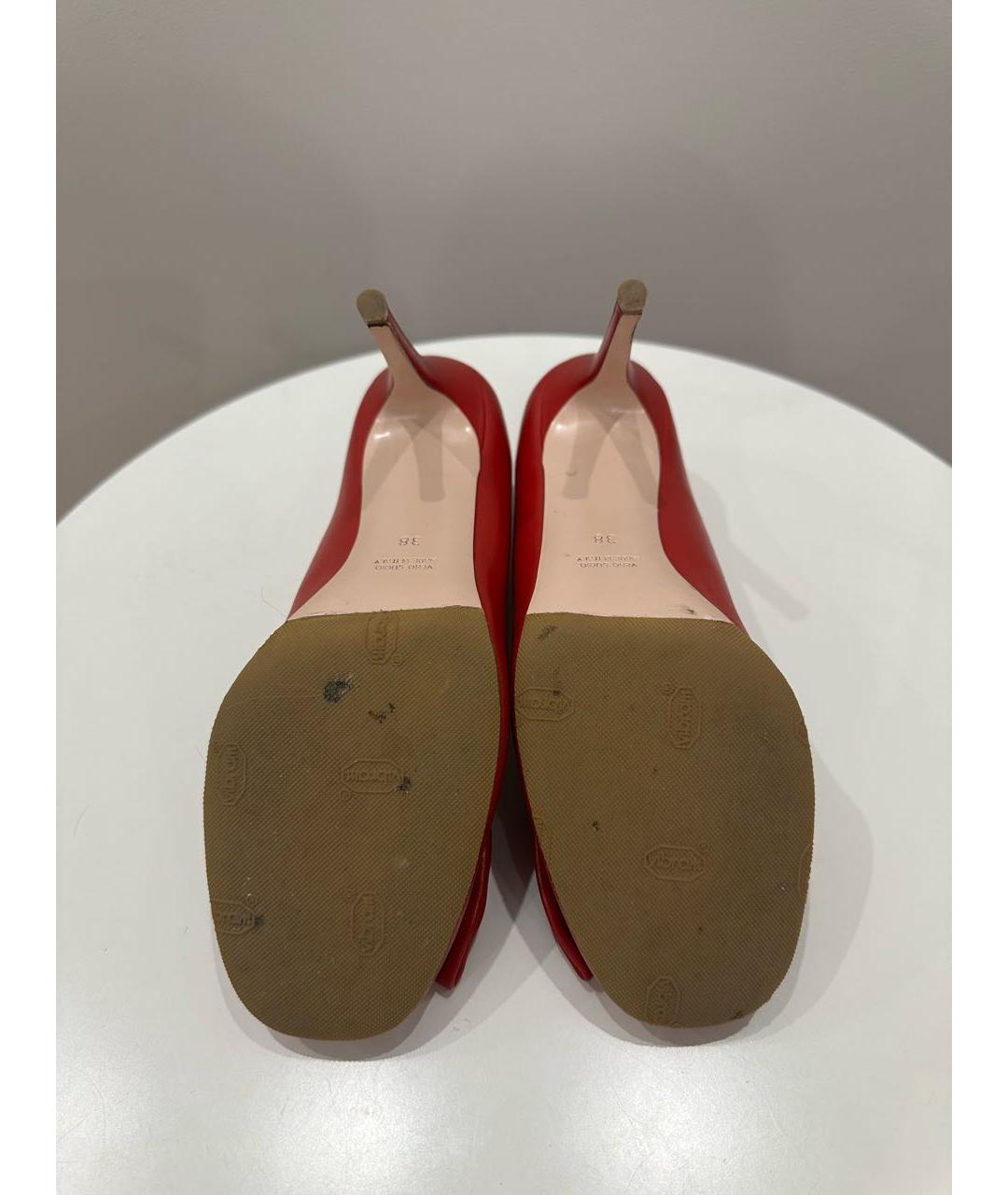 RED VALENTINO Красные кожаные туфли, фото 4