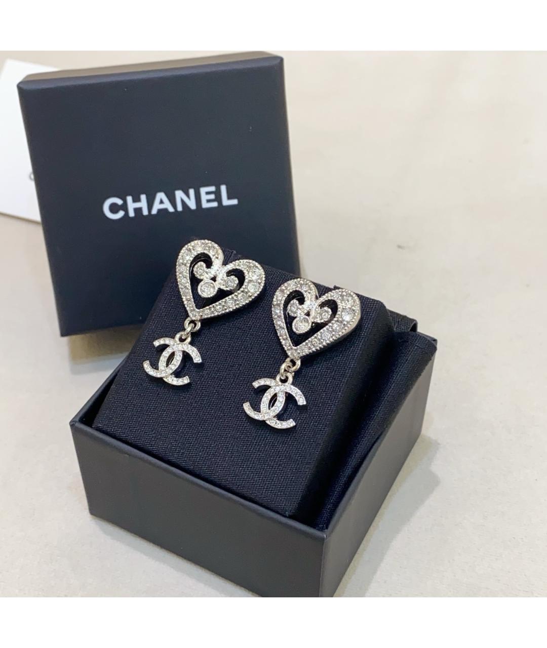 CHANEL Серебряные металлические серьги, фото 3
