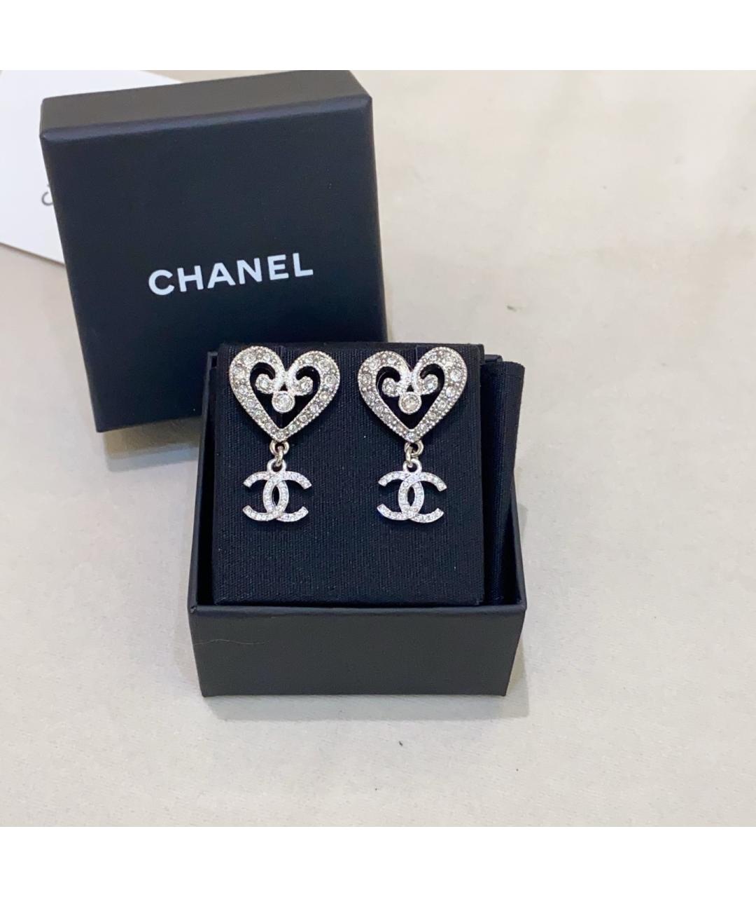 CHANEL Серебряные металлические серьги, фото 5