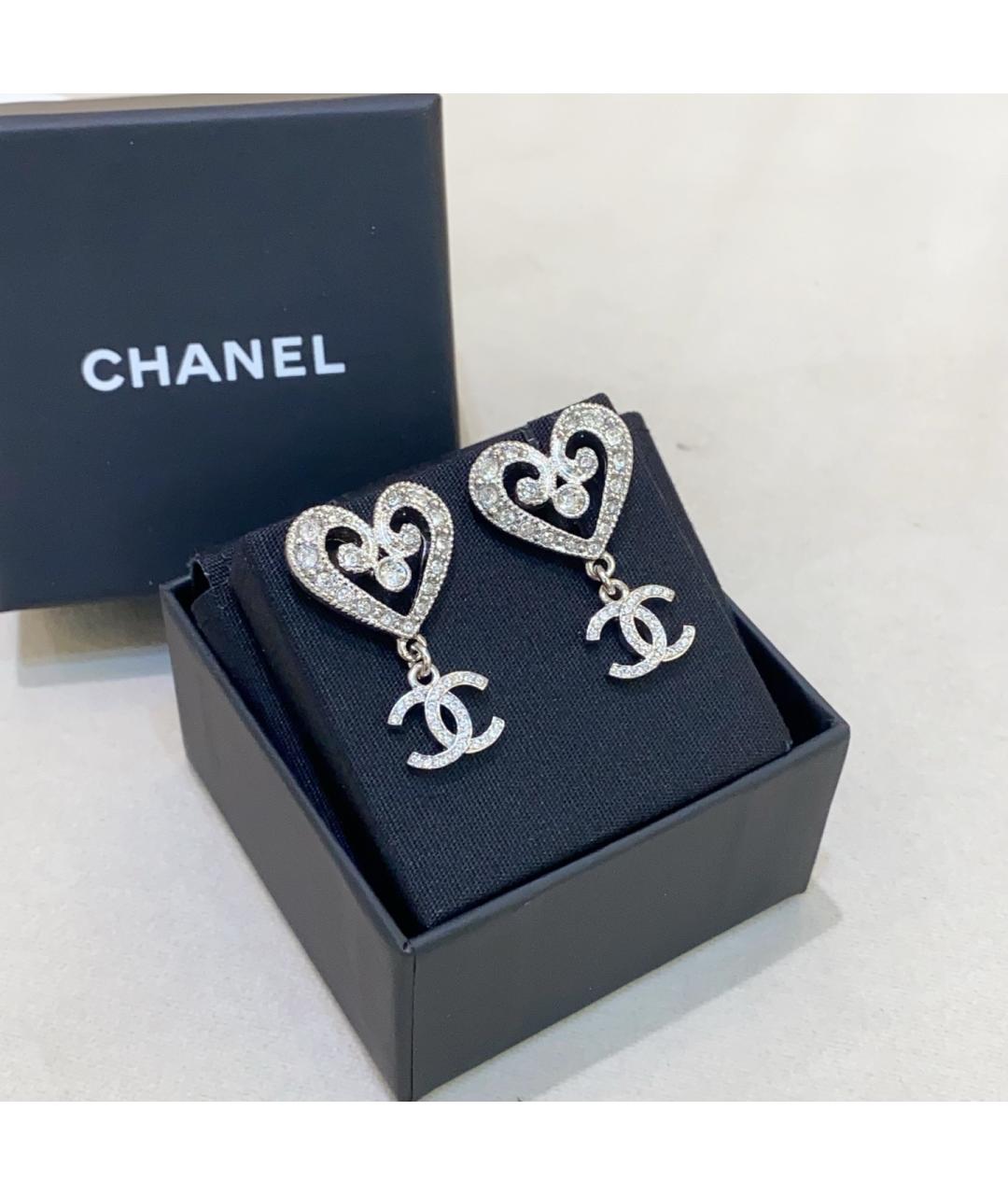 CHANEL Серебряные металлические серьги, фото 2