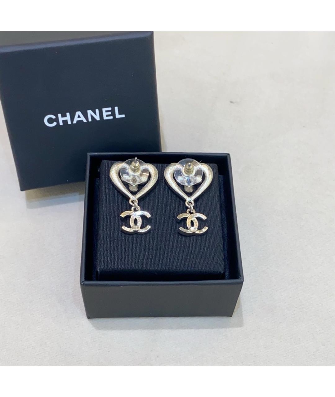 CHANEL Серебряные металлические серьги, фото 4