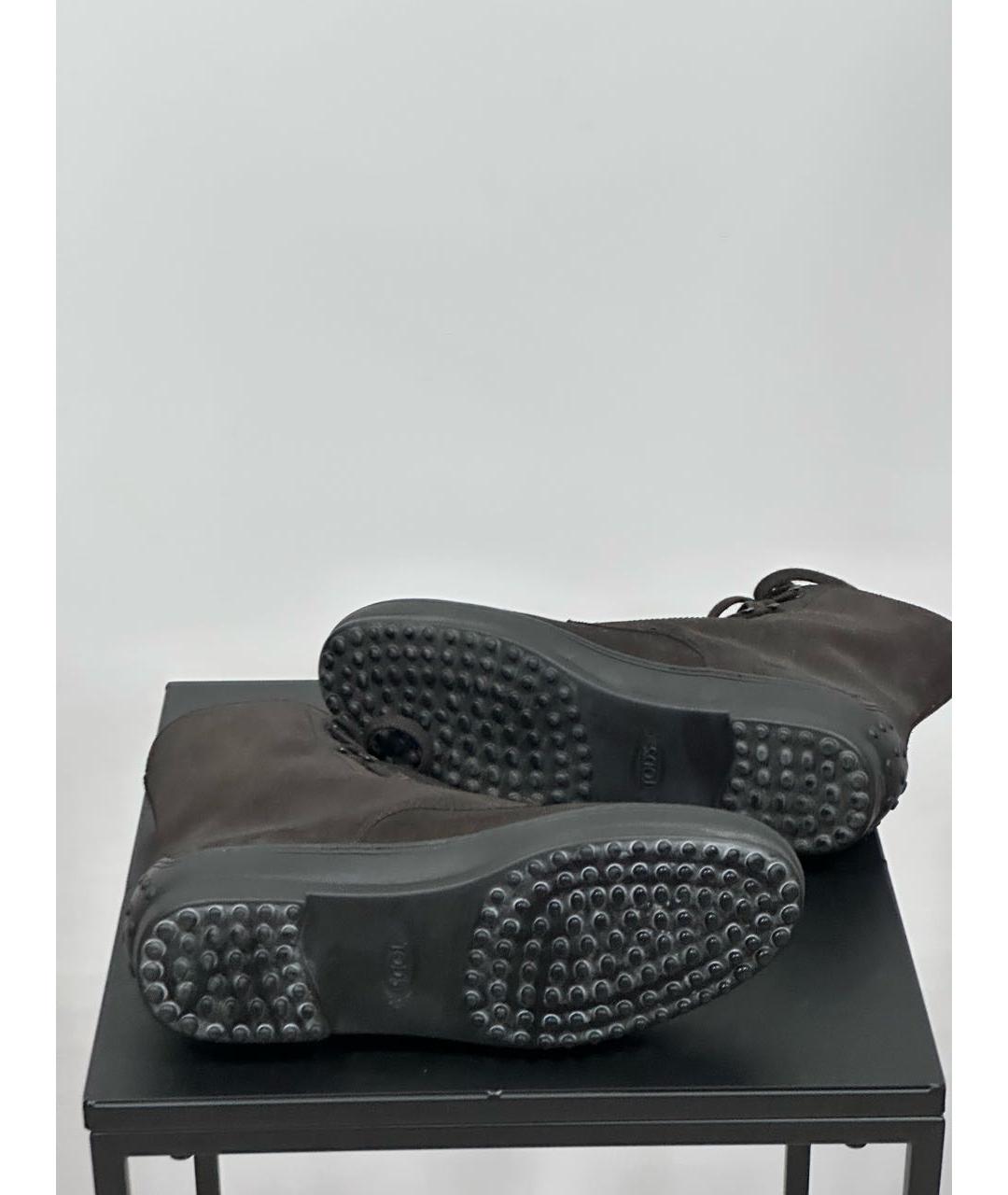 TOD'S Коричневые замшевые ботинки, фото 5