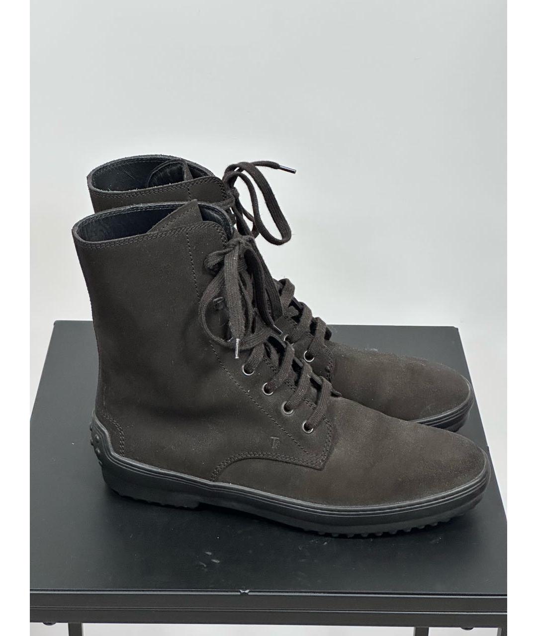 TOD'S Коричневые замшевые ботинки, фото 7