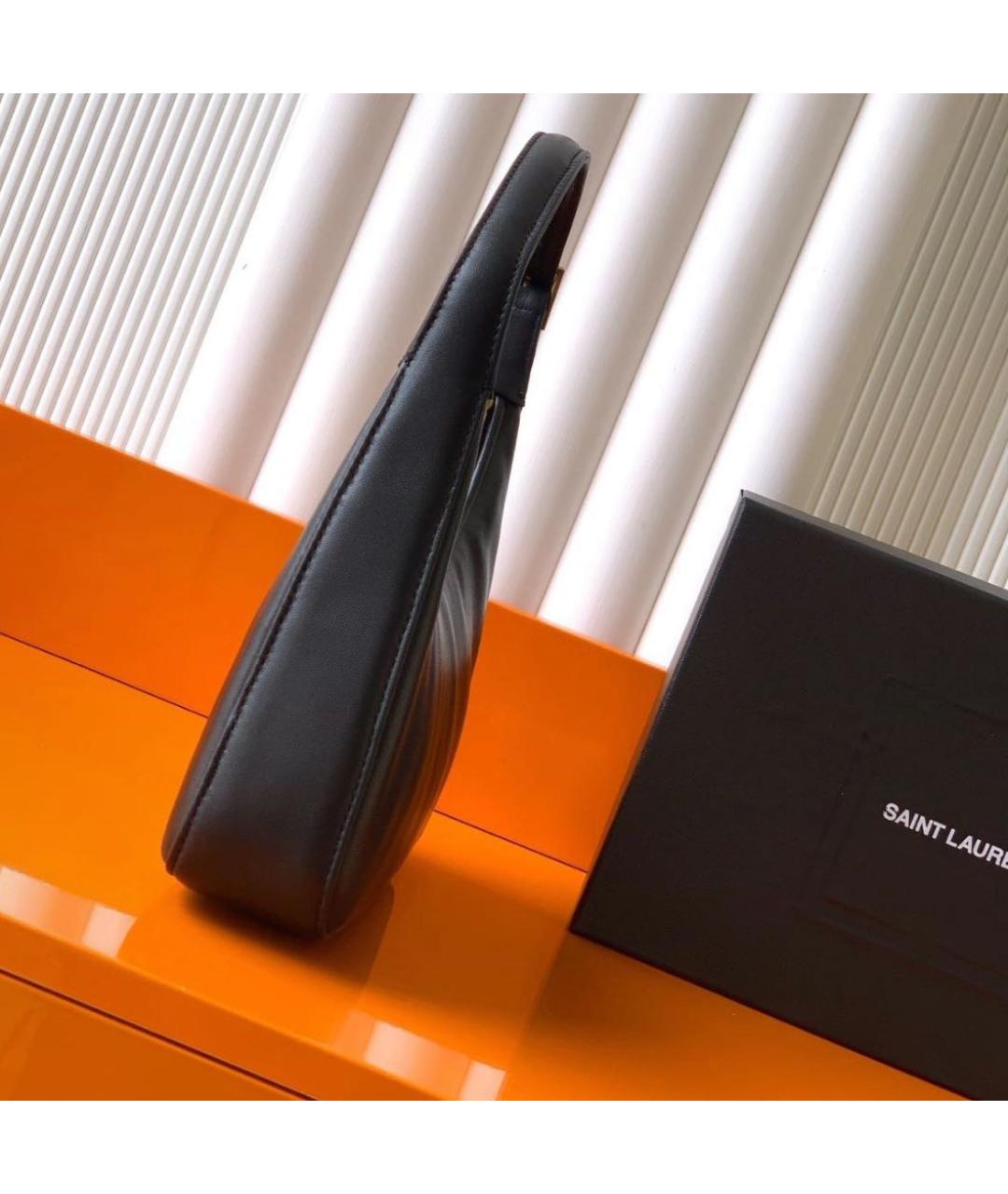 SAINT LAURENT Черная кожаная сумка с короткими ручками, фото 3