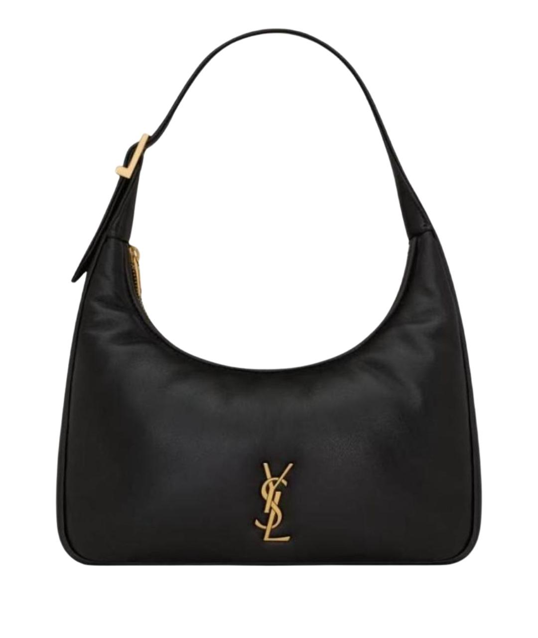 SAINT LAURENT Черная кожаная сумка с короткими ручками, фото 1