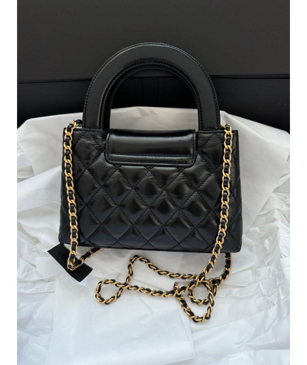 CHANEL Черная кожаная сумка через плечо, фото 2