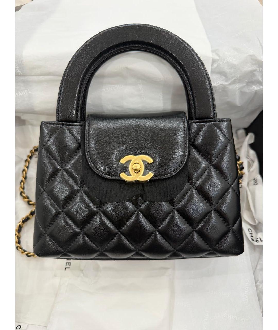 CHANEL Черная кожаная сумка через плечо, фото 6