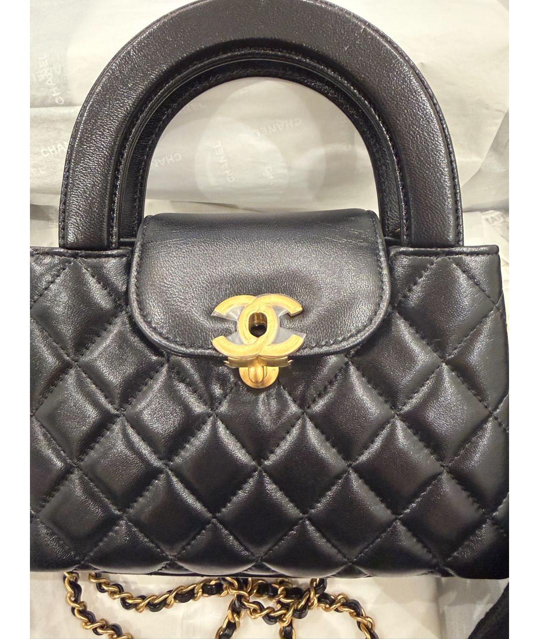 CHANEL Черная кожаная сумка через плечо, фото 3