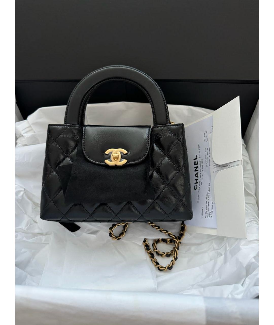 CHANEL Черная кожаная сумка через плечо, фото 3
