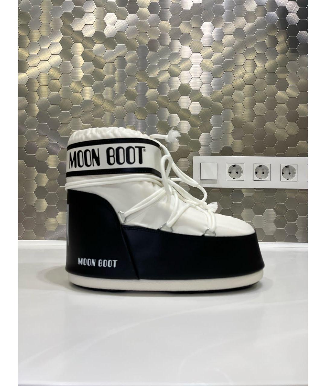 MOON BOOT Белые кожаные ботинки, фото 5