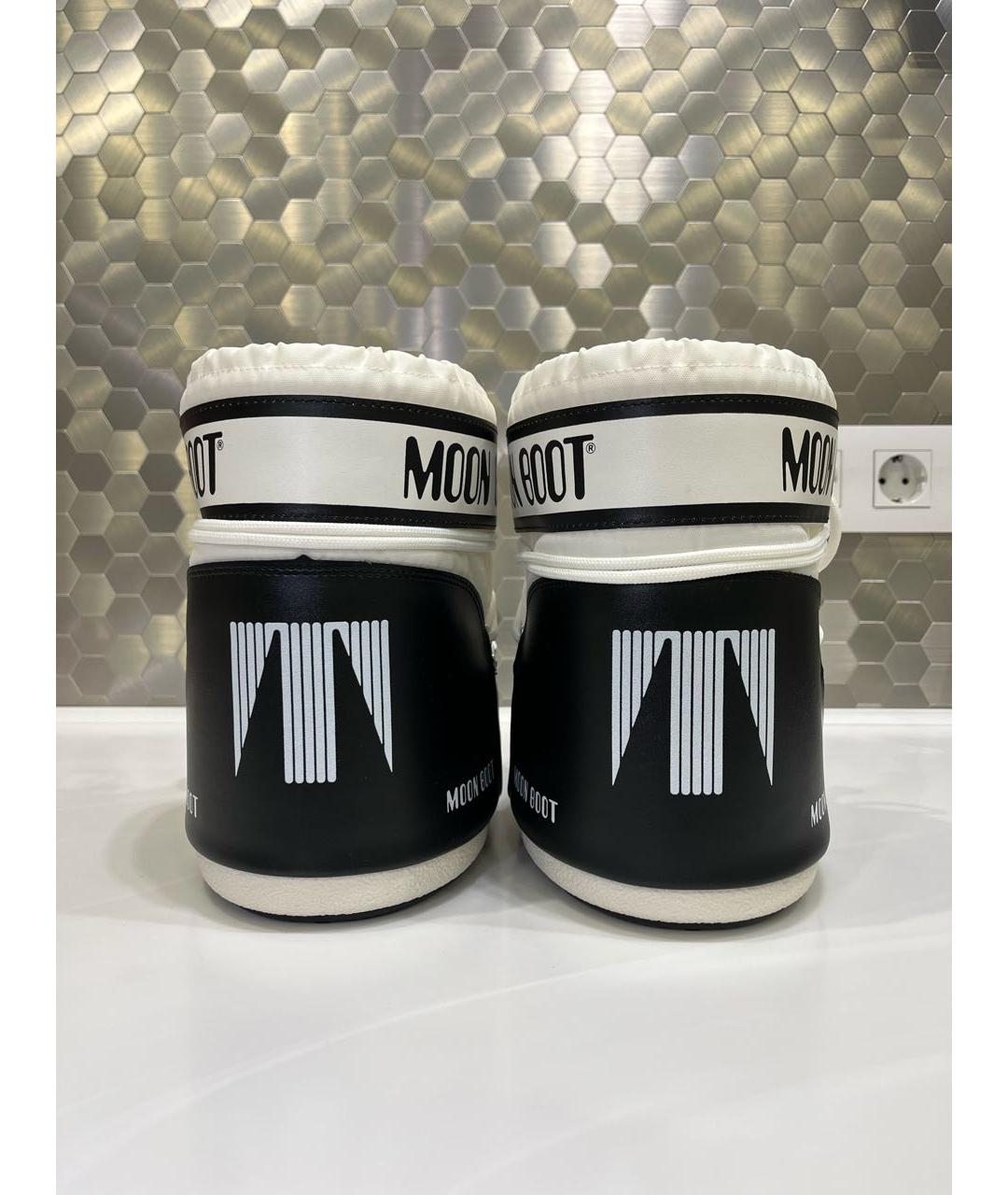 MOON BOOT Белые кожаные ботинки, фото 4