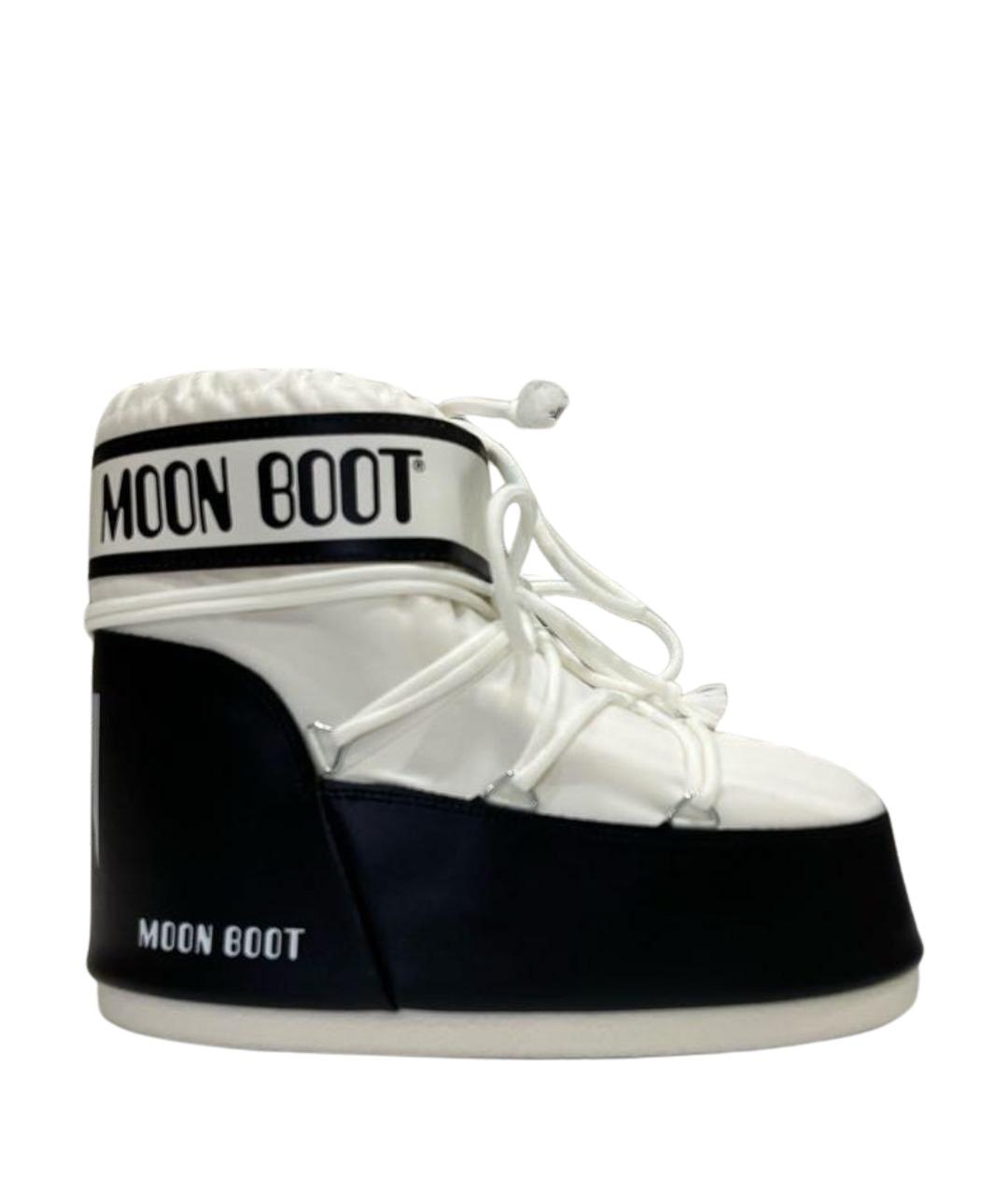 MOON BOOT Белые кожаные ботинки, фото 1