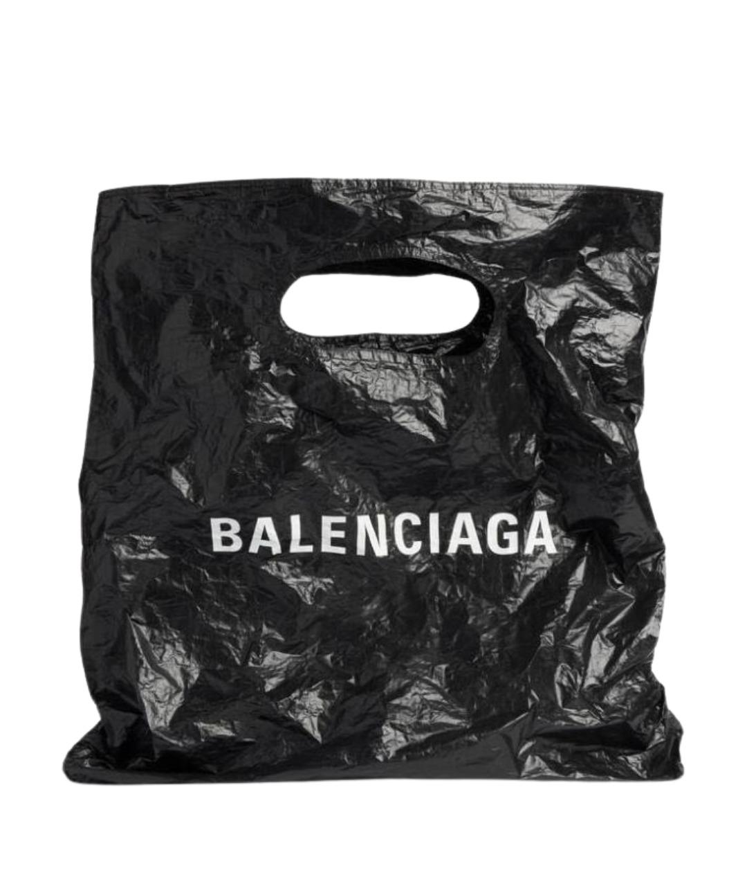 BALENCIAGA Черная кожаная сумка с короткими ручками, фото 1