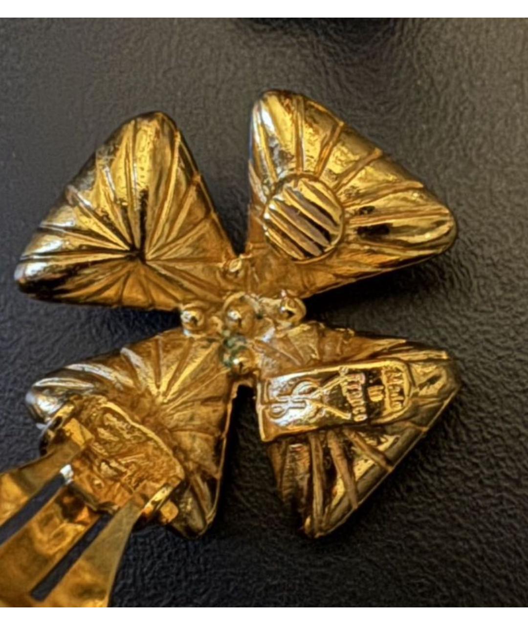 SAINT LAURENT Золотые металлические клипсы, фото 4