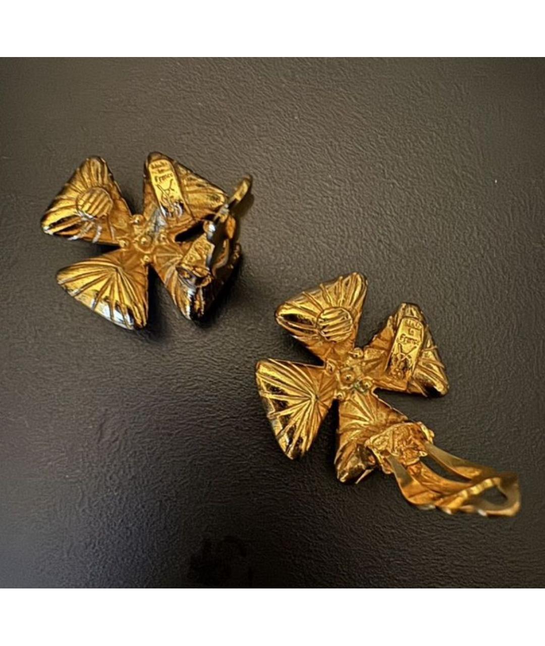 SAINT LAURENT Золотые металлические клипсы, фото 3