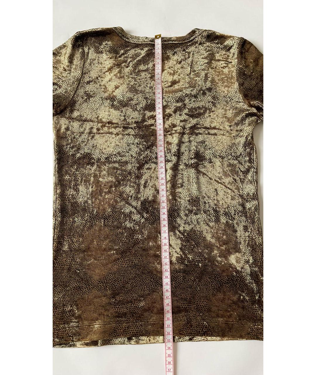 ARMANI COLLEZIONI Горчичная бархатная футболка, фото 4