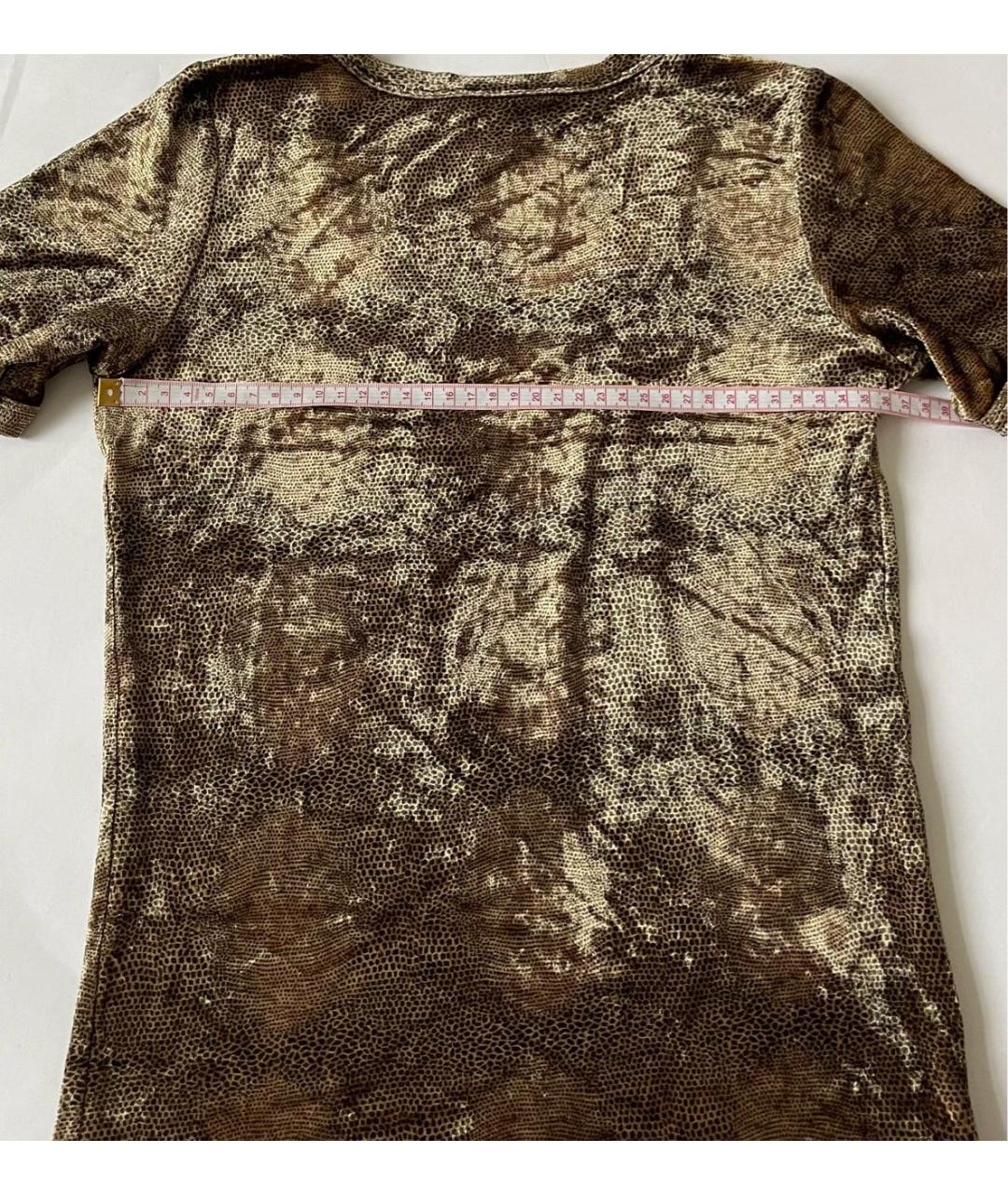 ARMANI COLLEZIONI Горчичная бархатная футболка, фото 5