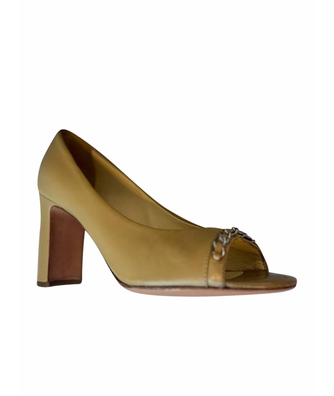 CHANEL Бежевые кожаные туфли, фото 1