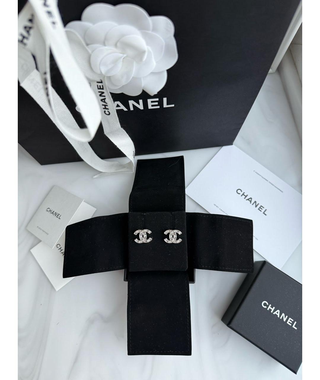 CHANEL Серебряные металлические серьги, фото 3