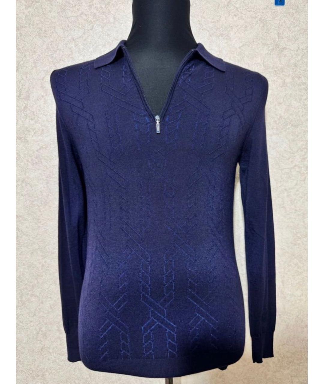 ZILLI Синее поло с длинным рукавом, фото 4