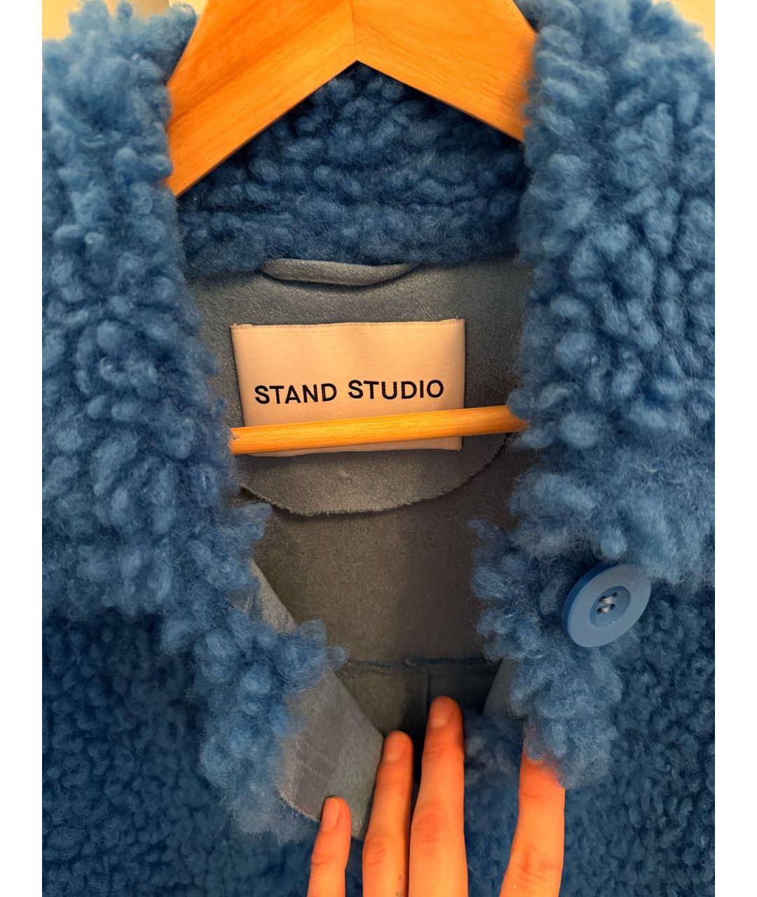 STAND STUDIO Синяя полиэстеровая шуба, фото 3