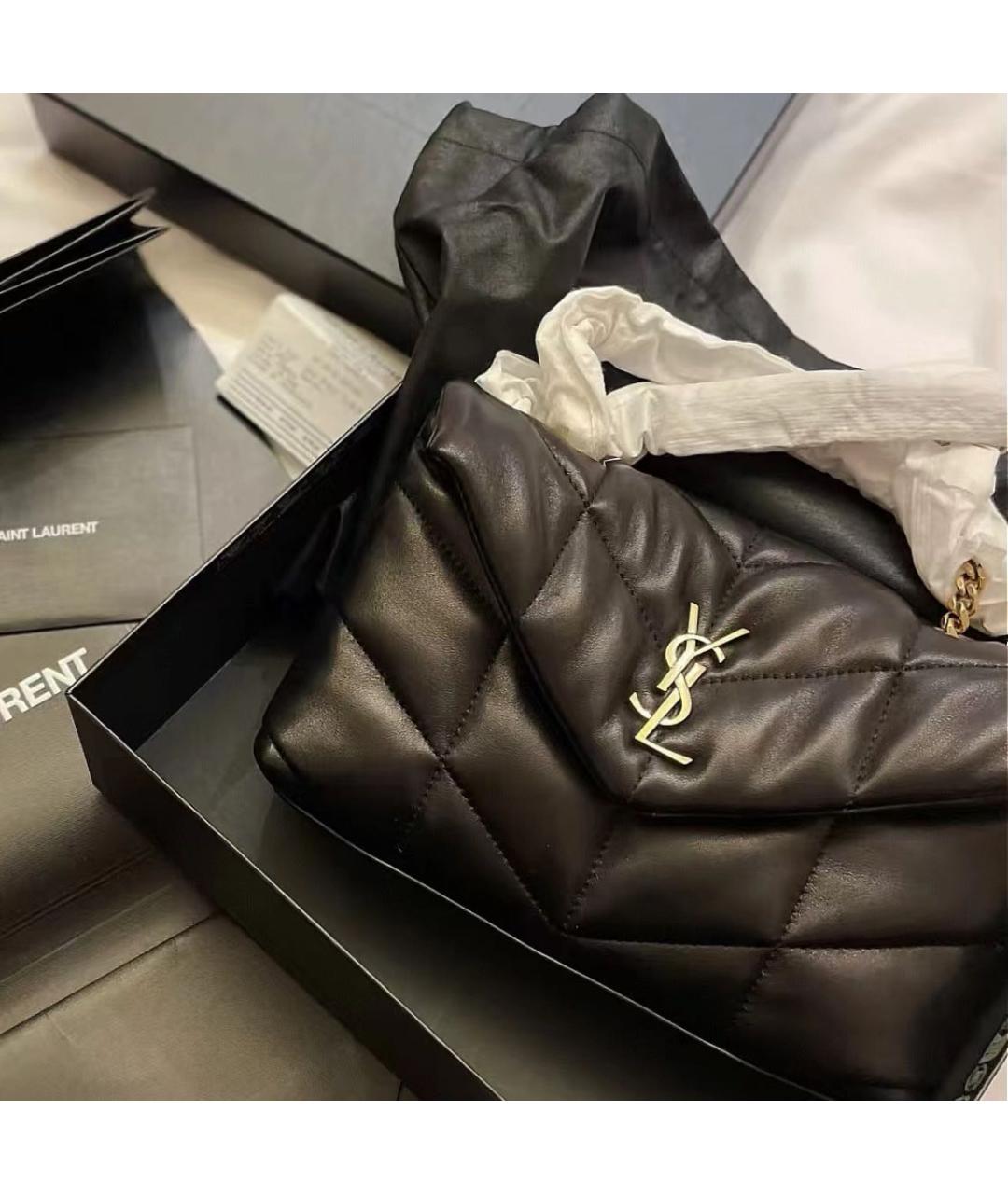 SAINT LAURENT Черная кожаная сумка через плечо, фото 2