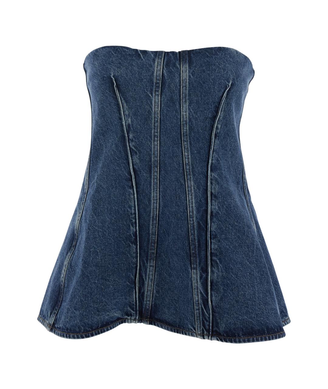 AGOLDE Синяя хлопковая майка, фото 1