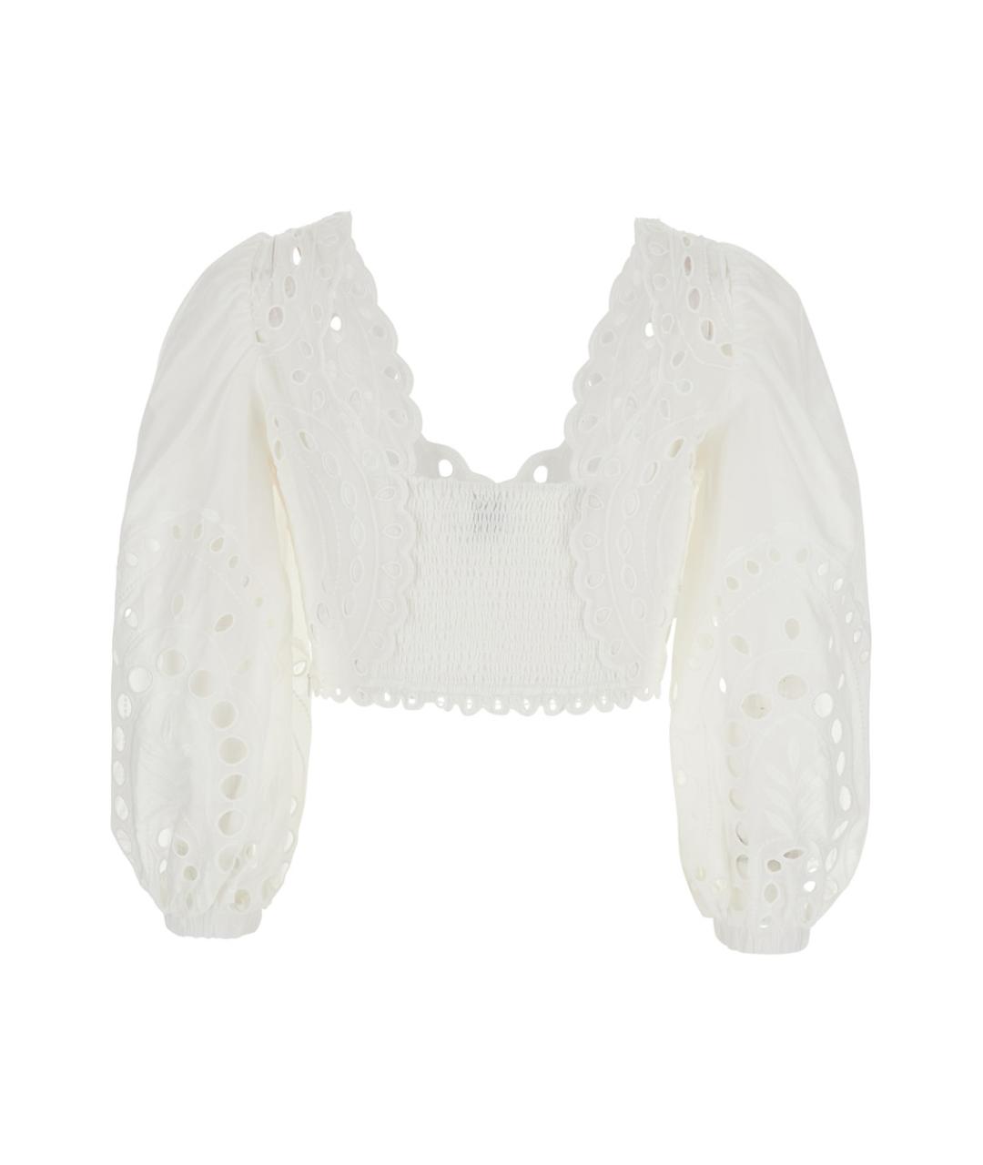 CHARO RUIZ Белая хлопковая блузы, фото 2