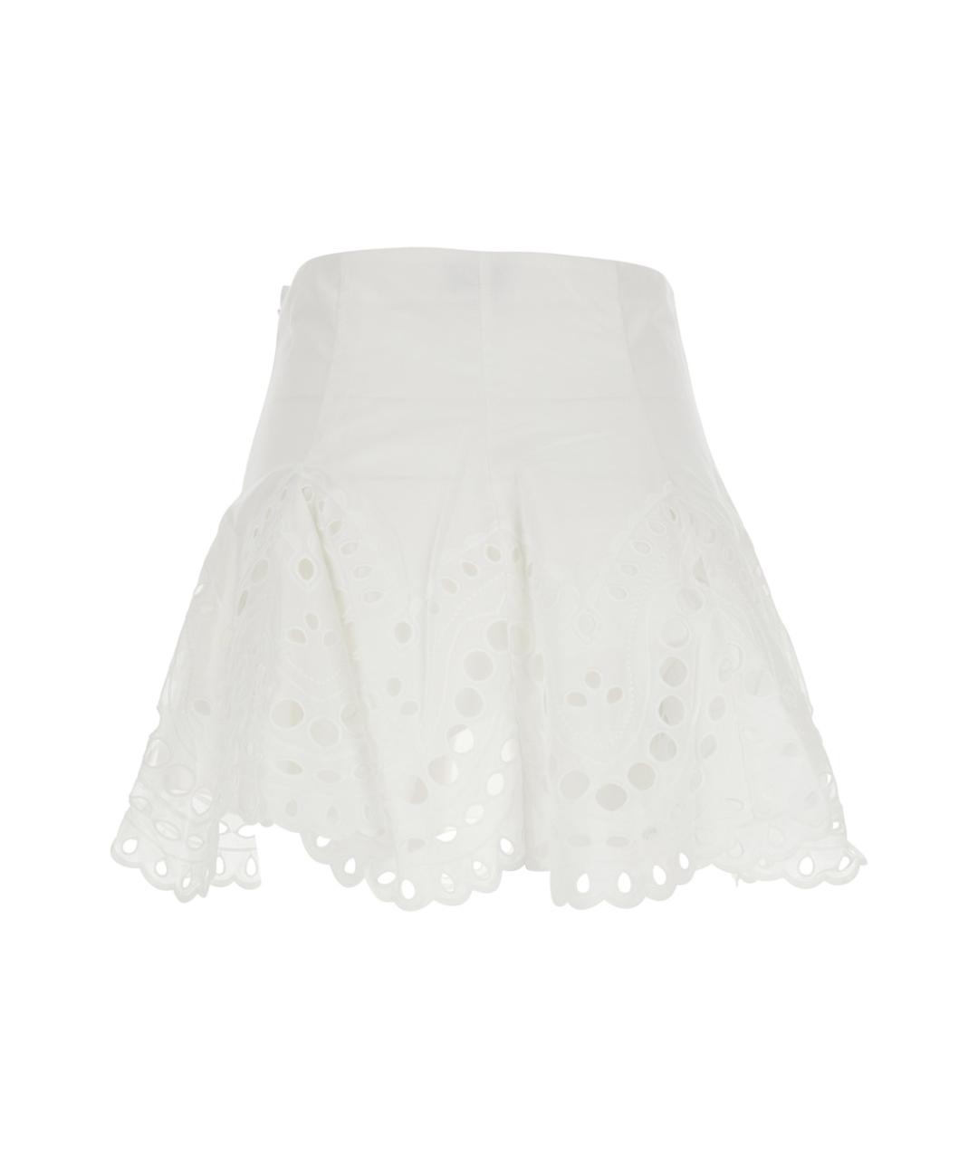 CHARO RUIZ Белая хлопковая юбка мини, фото 2