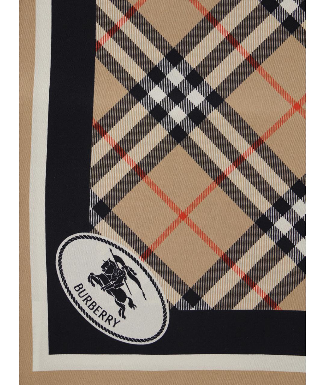 BURBERRY Бежевый шелковый шарф, фото 3