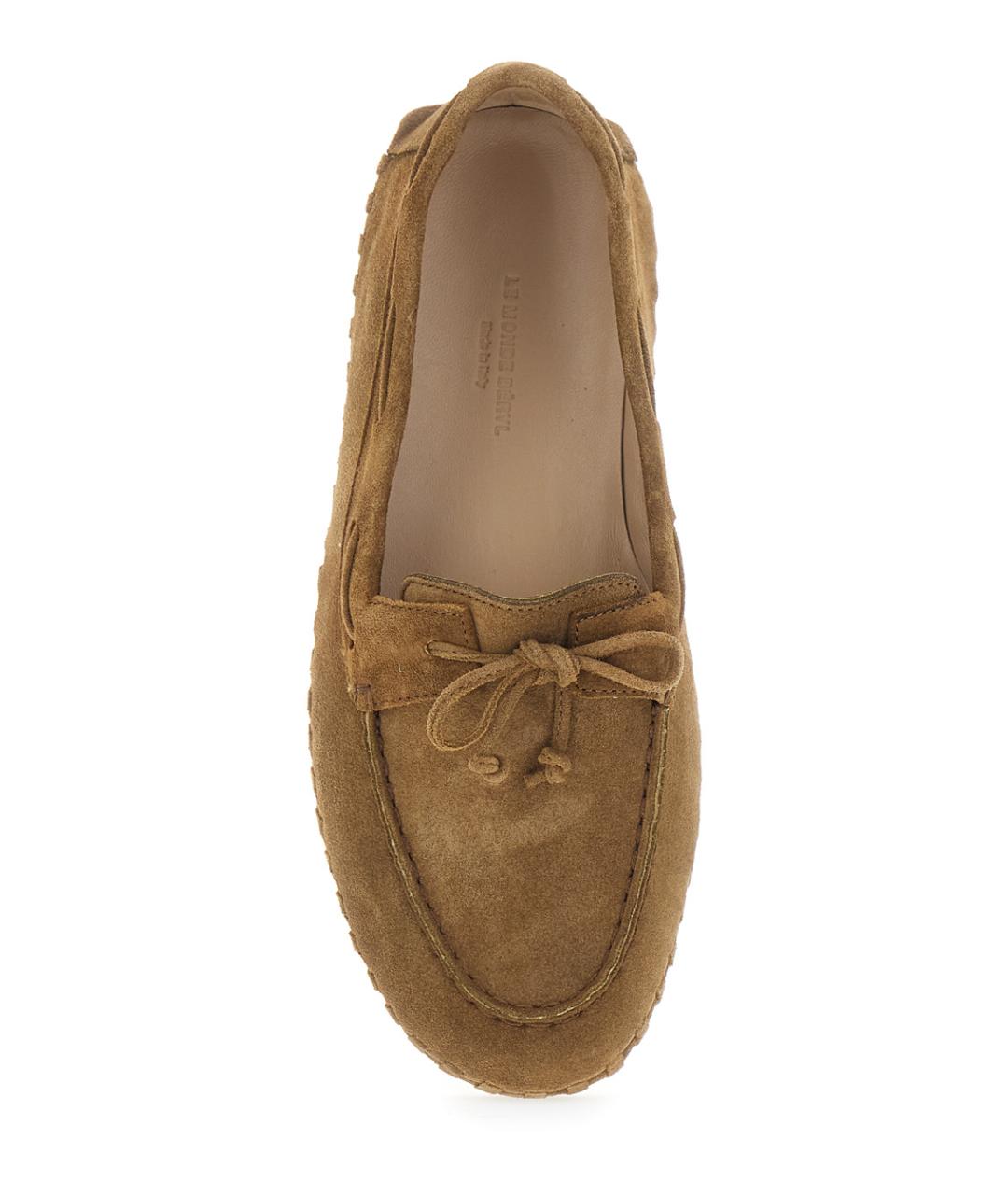 LE MONDE BERYL Бежевые замшевые мокасины, фото 4