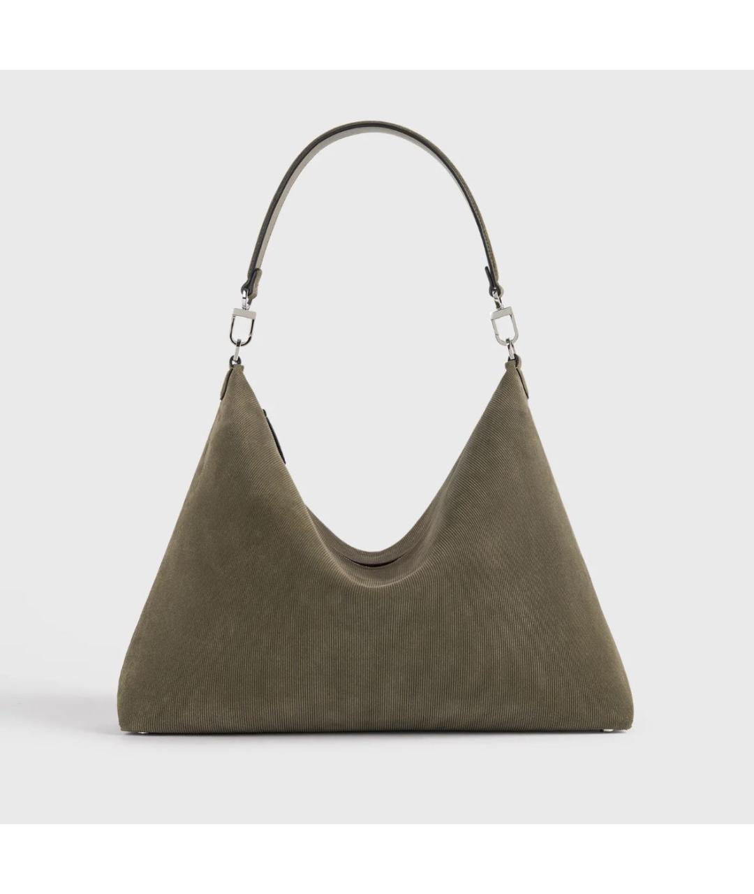 TOTEME Хаки кожаная сумка тоут, фото 5