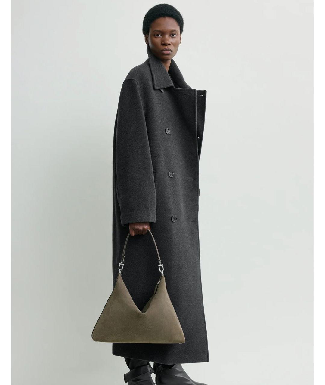 TOTEME Хаки кожаная сумка тоут, фото 2