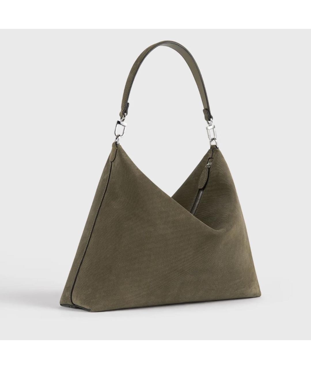 TOTEME Хаки кожаная сумка тоут, фото 3